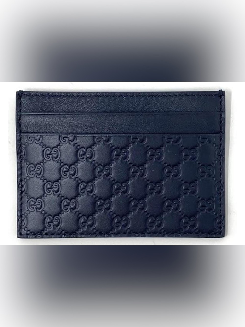 Gucci Card Case- Microguccissima (5 Card Slot) Navy Blue